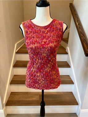 Missoni Pink Multi-Color Patterned Knit Tank
